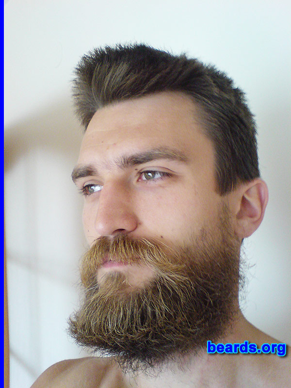 Radek
Bearded since: 2012. I am an experimental beard grower.

Comments:
Why did I grow my beard? For several years, I had been curious to know how would I look bearded. Recently, I have made some changes in my mind and life and it was a perfect moment to start growing my beard.

How do I feel about my beard? I'm proud of it. It gives me more power every day.
Keywords: full_beard